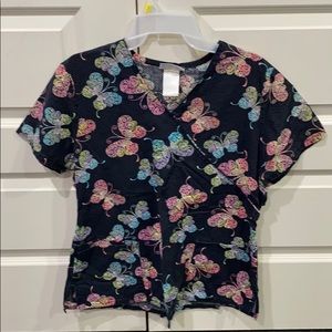Butterfly Scrub Top